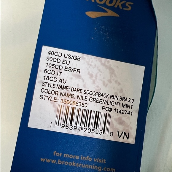 NWT Brooks Run Sports Bra Dare Scoopback 2.0 40 C/D High Impact - Picture 8 of 11